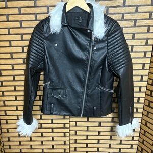 Love Tree Black Faux Leather‎ Jacket Size Medium
